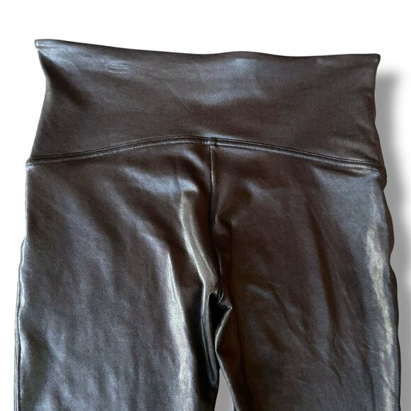 Spanx Womens Faux Leather Legging Plus Sz 1X Black Stretch Slimming Shaping 2437 - Picture 5 of 7